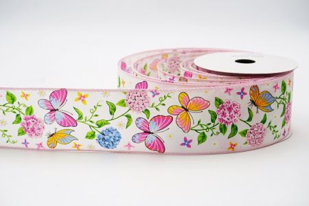 Spring Flower With Bees Collection Ribbon_KF7499GC-5-5_pink